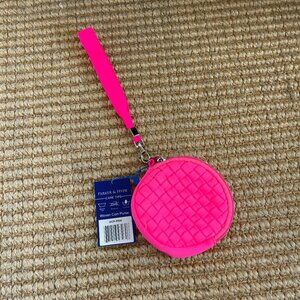 Parker & Hyde Neon Pink Neoprene Woven Coin Purse